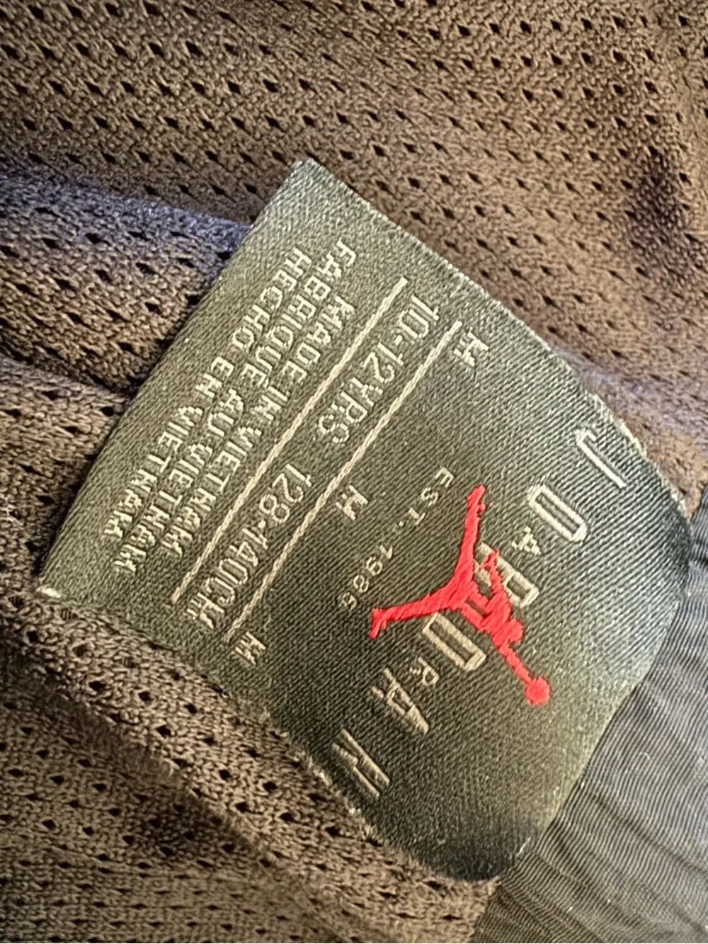 Black Jordan track pants wide-leg silhouette logo taping Youth Medium